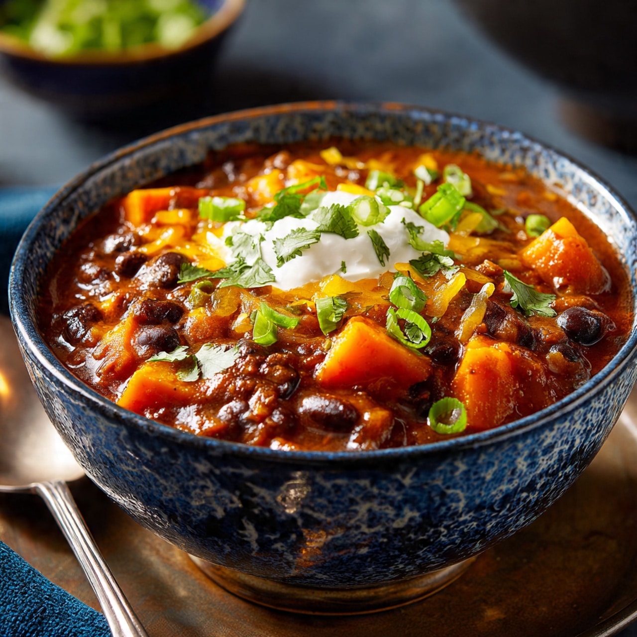 Slow Cooker Sweet Potato Black Bean Chili