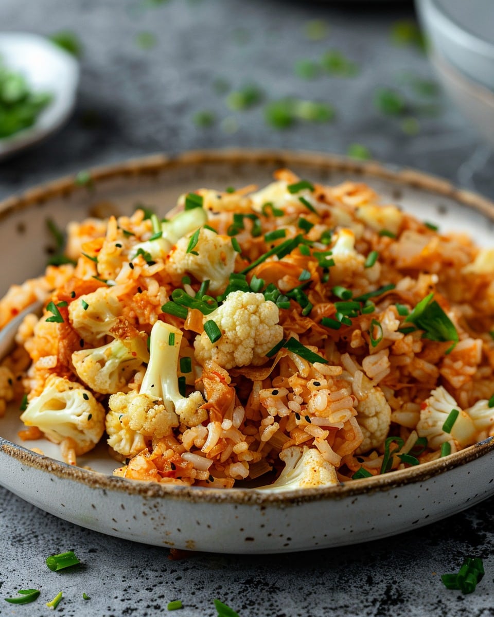 Baked Kimchi Cauliflower Rice