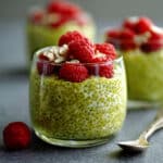 Matcha Raspberry Chia Oat Pudding