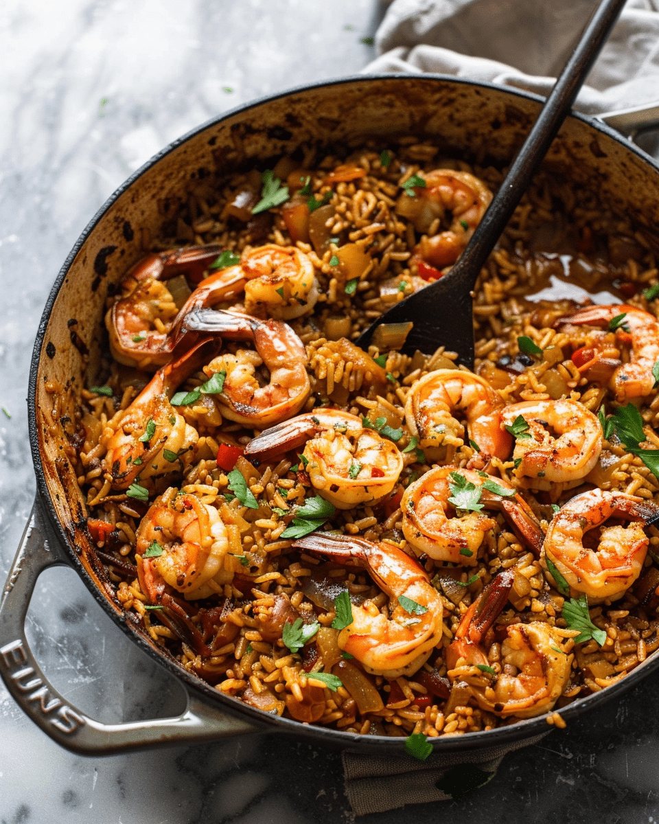 Shrimp Dirty Rice Skillet