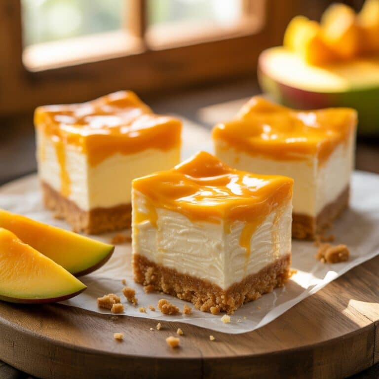 Mini Mango Cheesecake Cubes