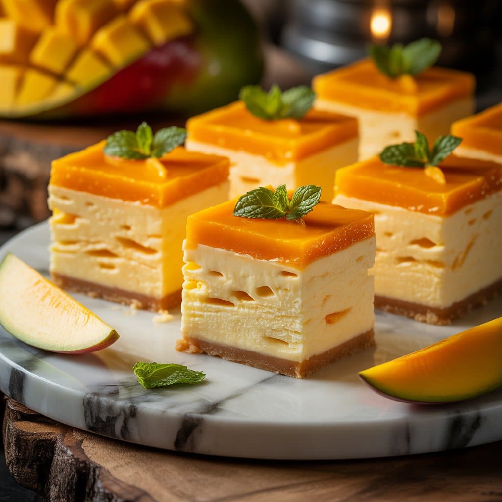 Mini Mango Cheesecake Cubes