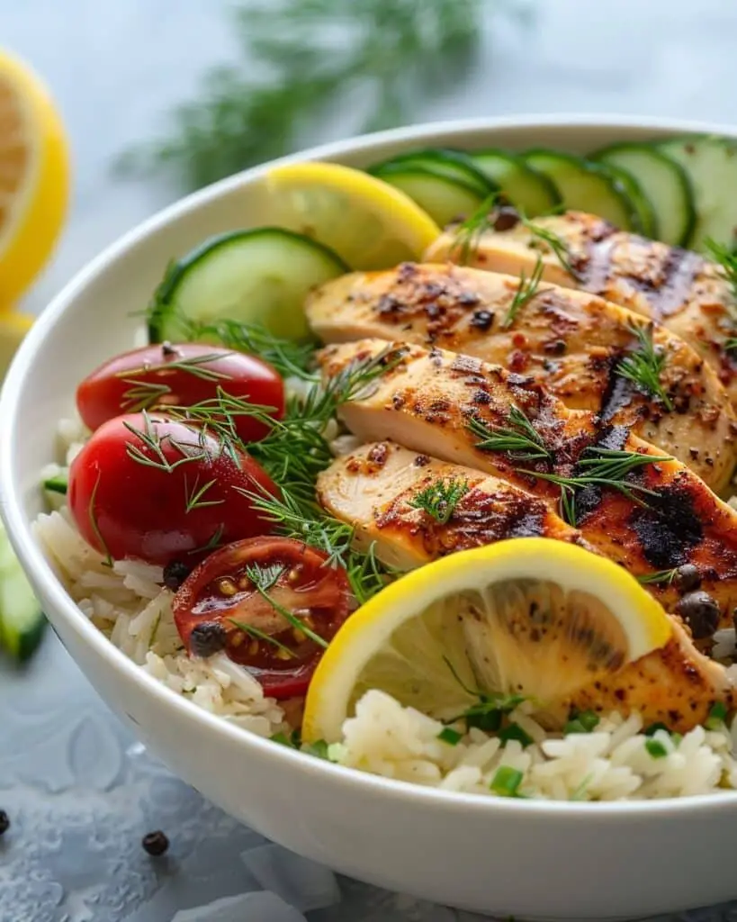 Mediterranean Lemon Dill Chicken Bowl