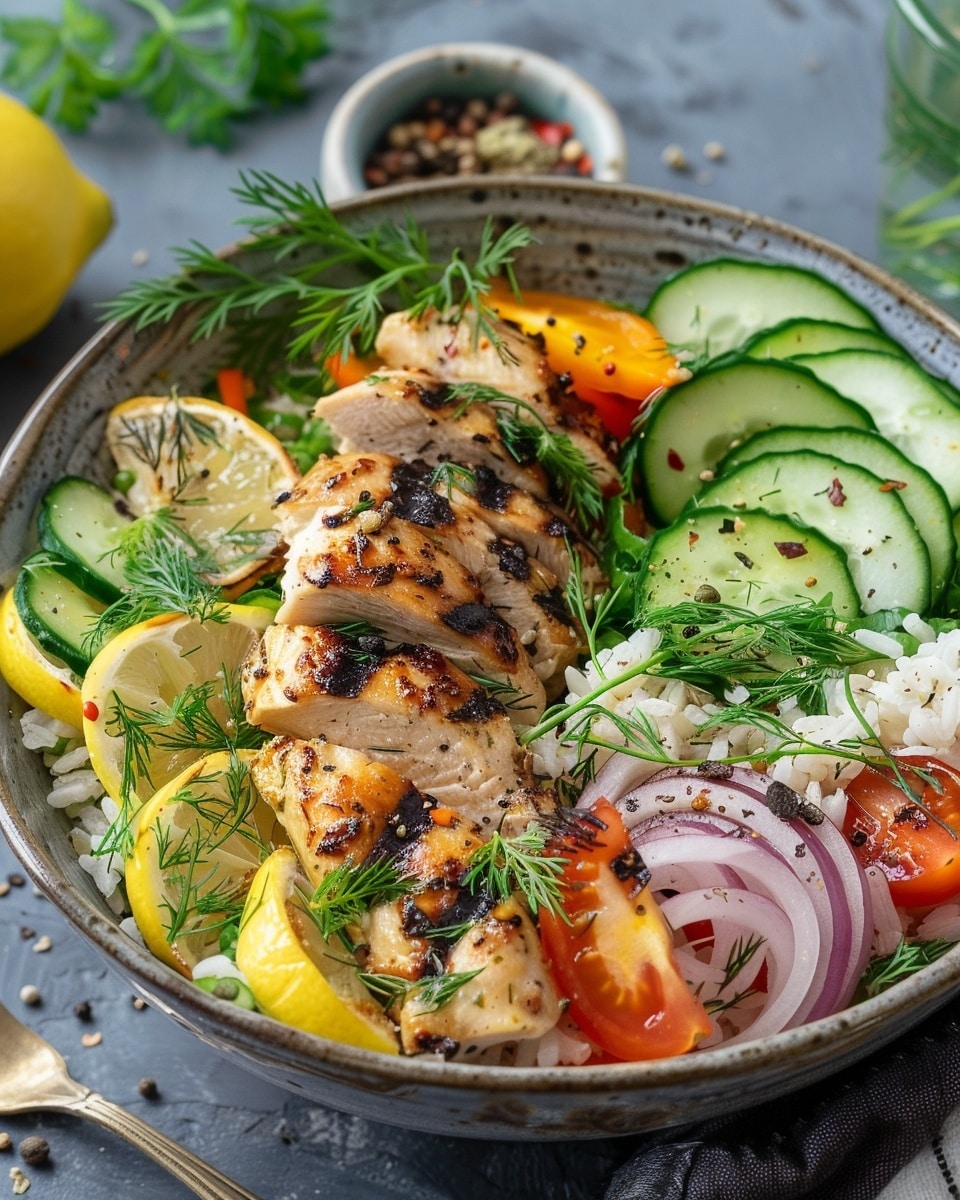 Mediterranean Lemon Dill Chicken Bowl