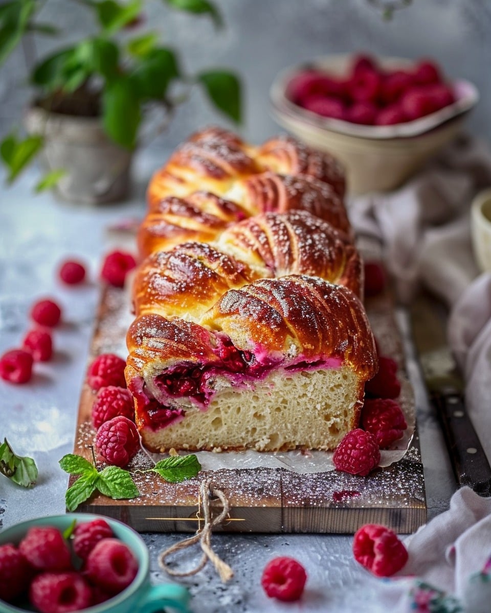 Raspberry Swirl Brioche Loaf