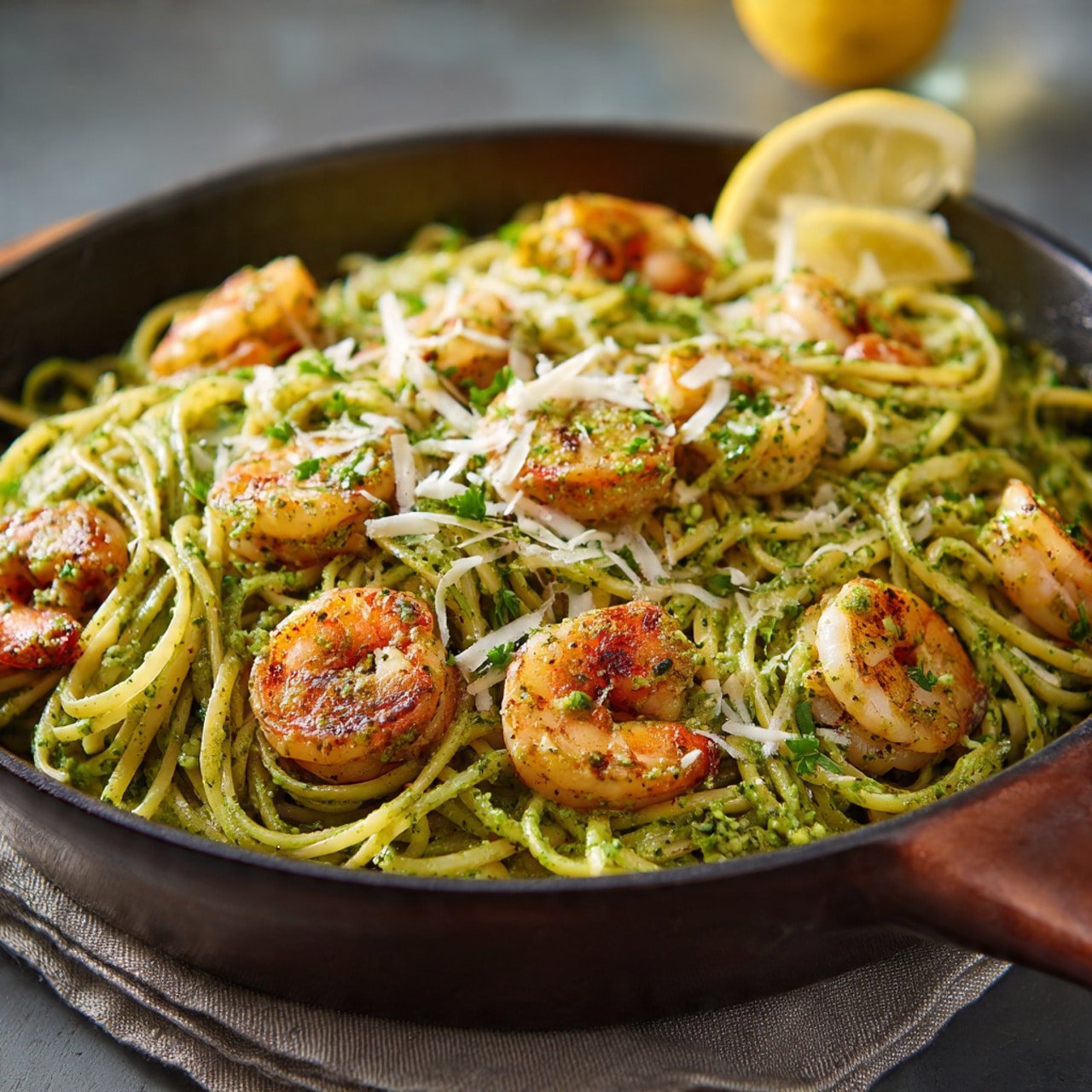 Shrimp Pesto Pasta