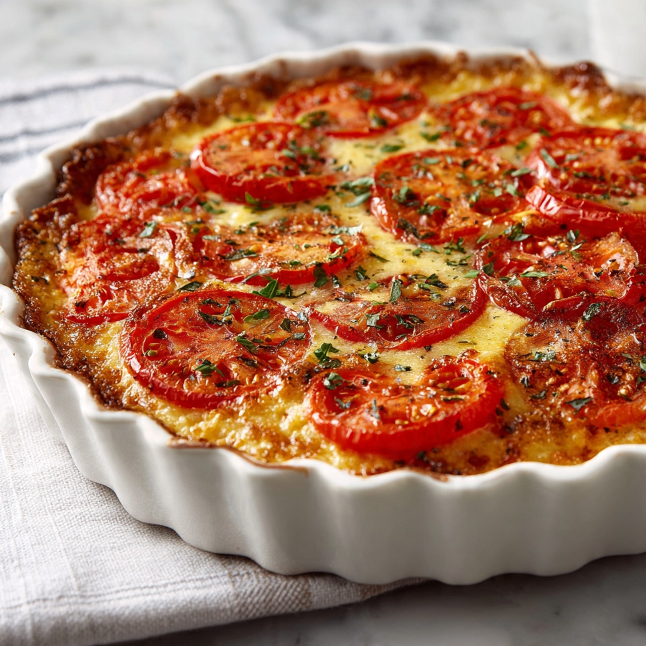 Crustless Tomato Pie