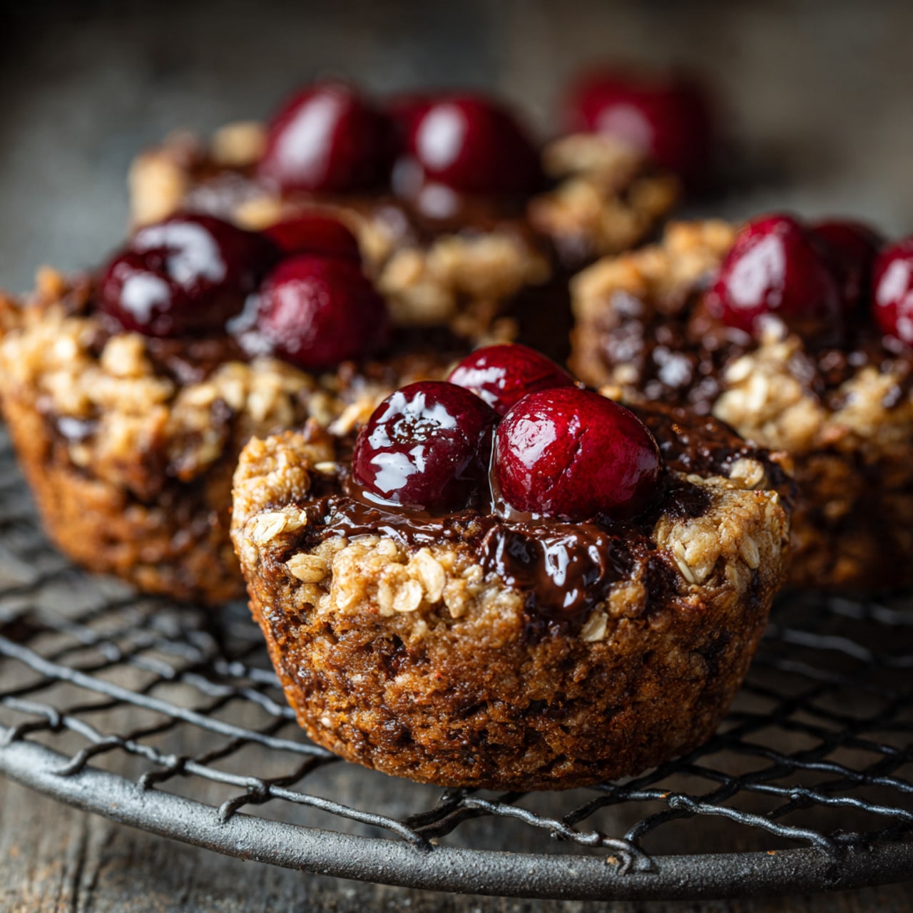 Cherry + Chocolate Baked Oatmeal Cups