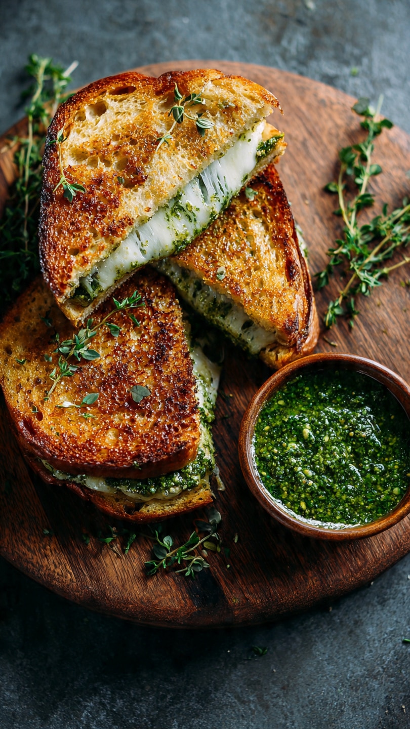 Best Pesto Grilled Cheese