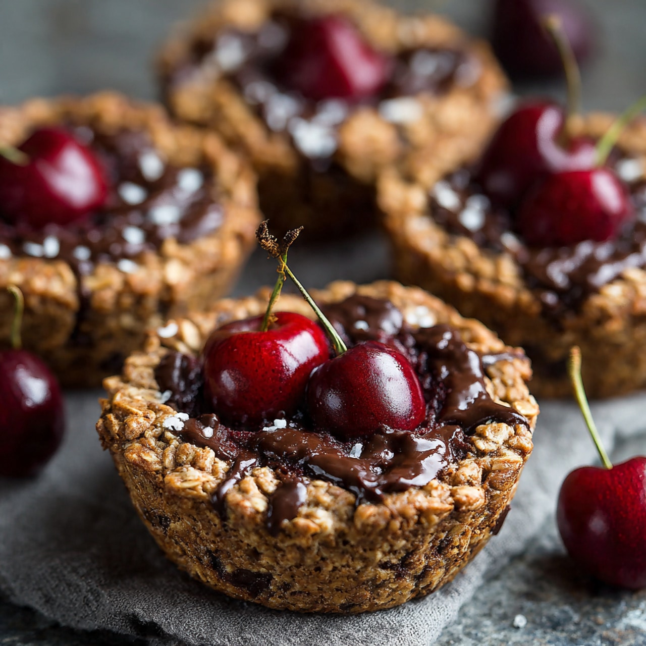 Cherry + Chocolate Baked Oatmeal Cups