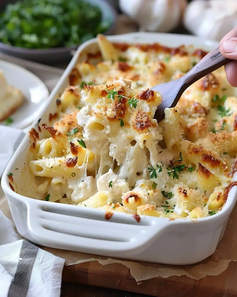 Creamy Chicken Alfredo Pasta Bake