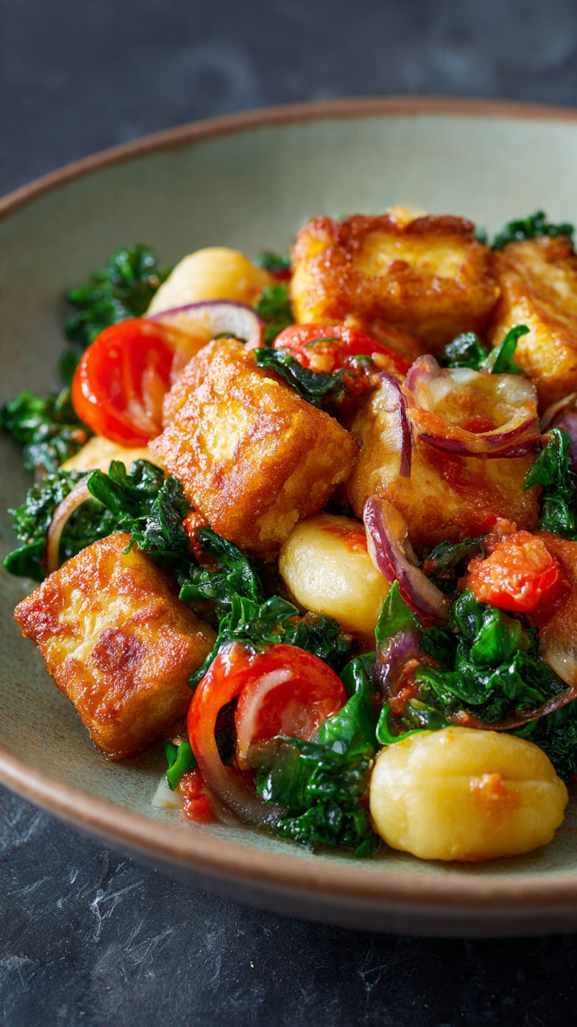 Marry Me Crispy Tofu with Gnocchi