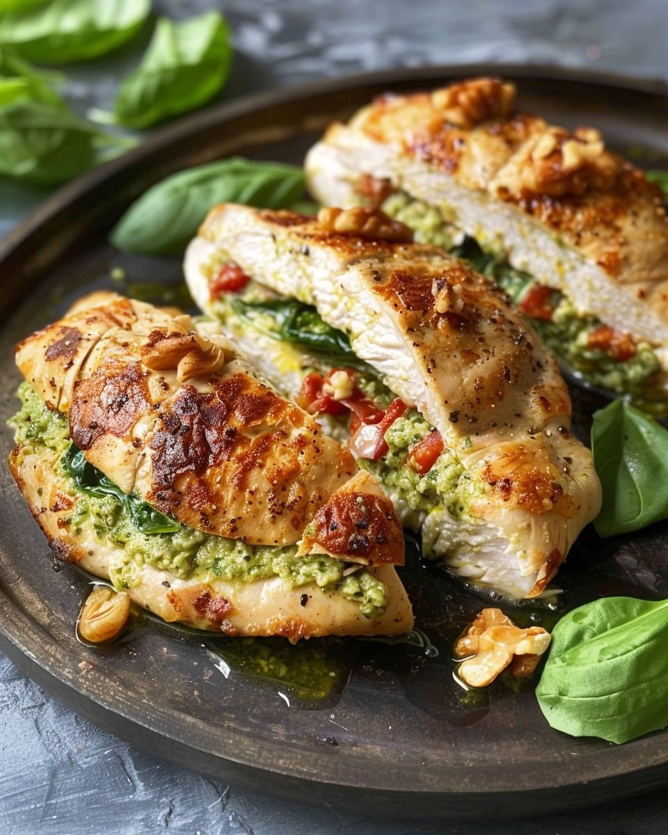 Easy Pesto Stuffed Chicken Breast