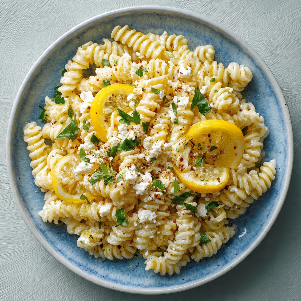 Zesty Creamy Lemon Feta Pasta