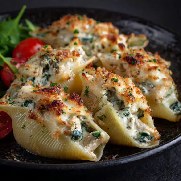 Garlic Chicken & Spinach Stuffed Shells
