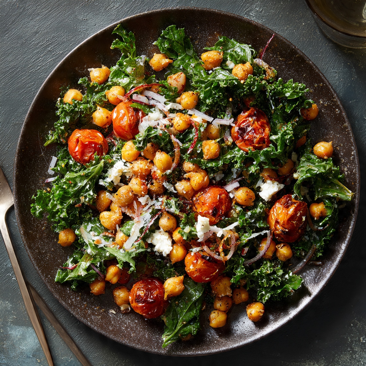 Mediterranean Kale And Roasted Chickpea Salad