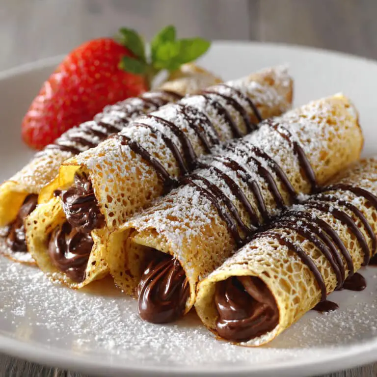 Chocolate Filled Rolled Crepes