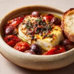 Baked Feta with Olives and Tomatoes