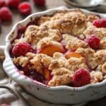 Easy Peach and Raspberry Cobbler