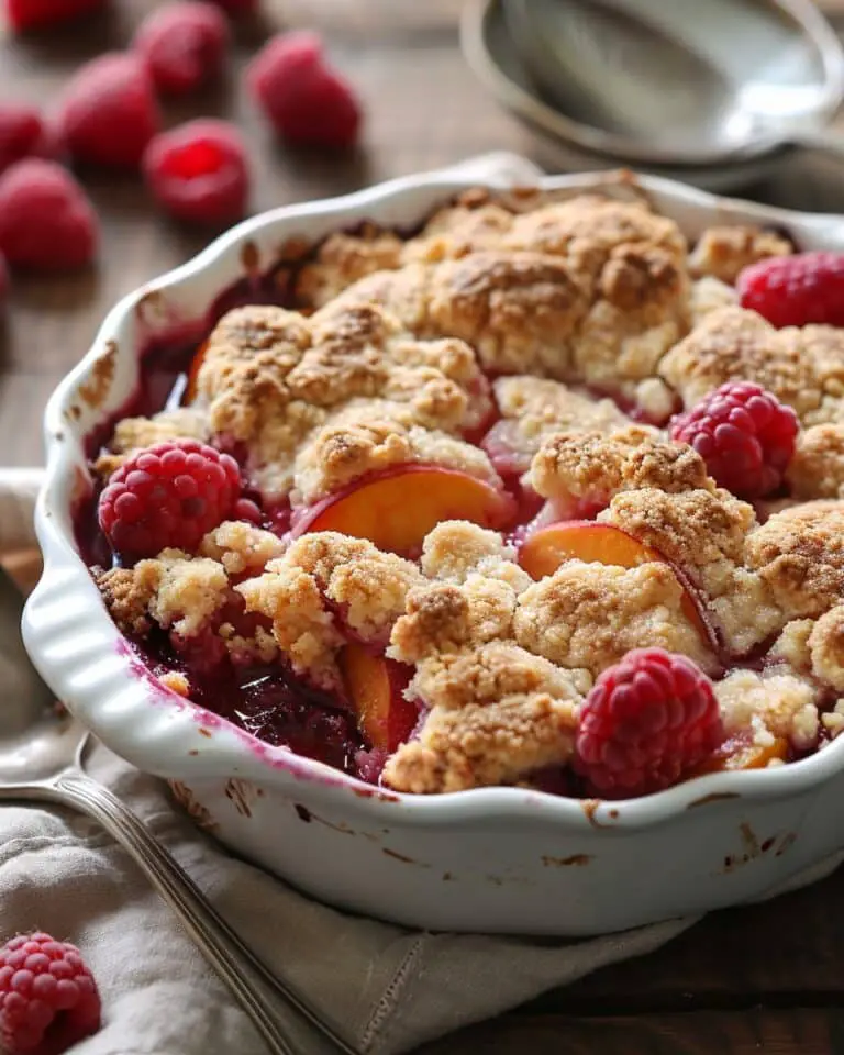 Easy Peach and Raspberry Cobbler