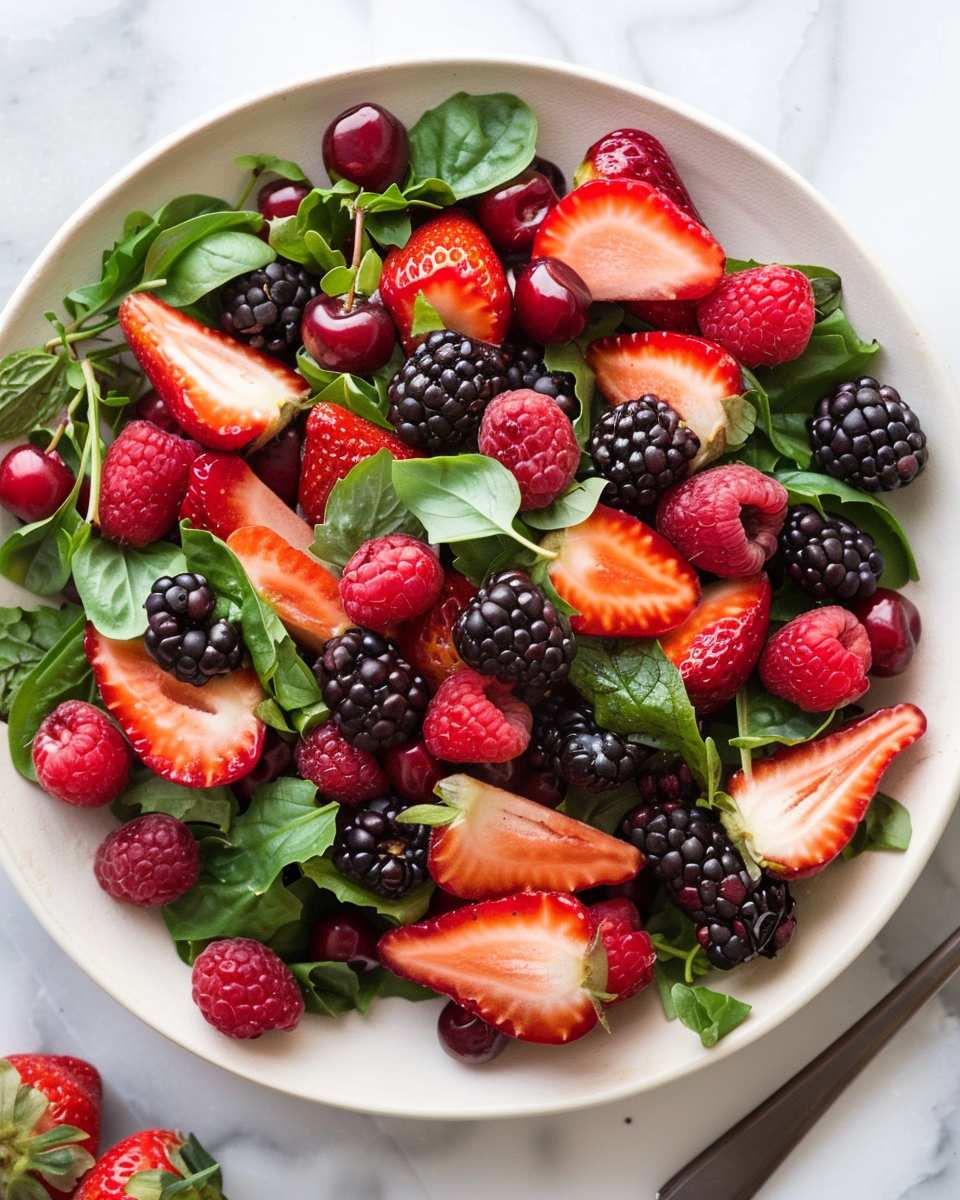 Superfood Berry Salad with Creamy Lemon Herb Dressing
