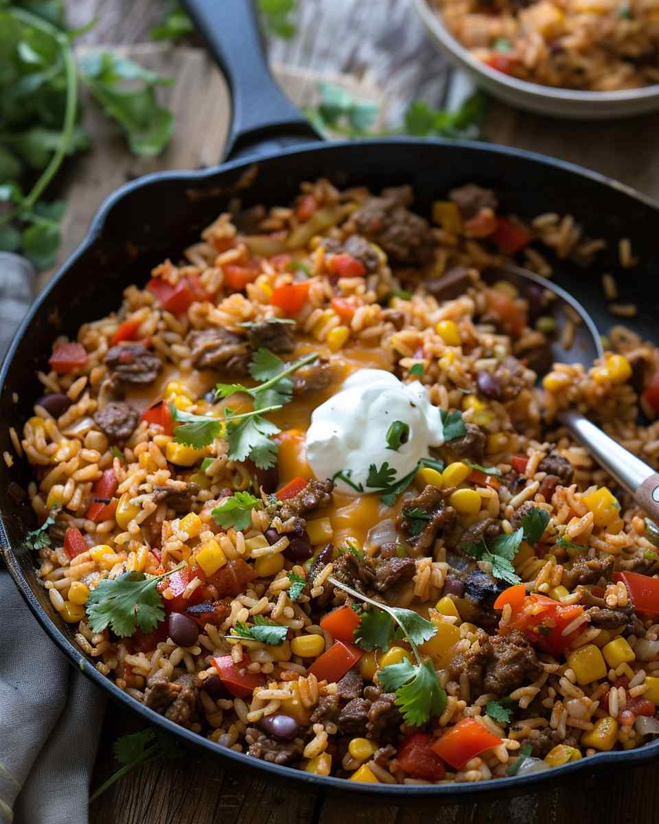 Skillet Mexican Beef and Rice