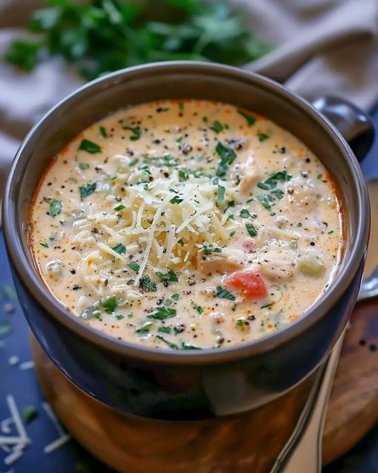 Crock Pot Creamy Chicken Parmesan Soup
