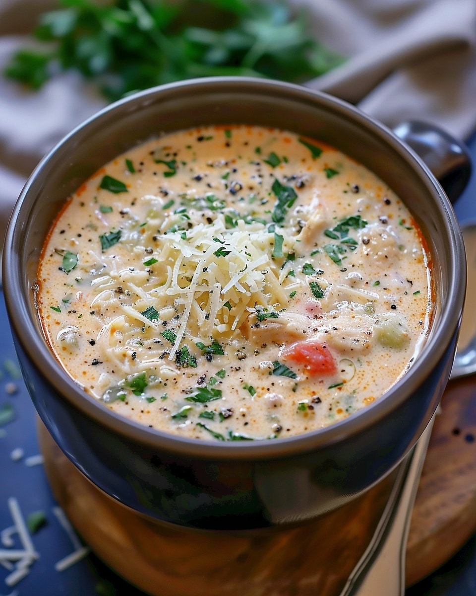 Crock Pot Creamy Chicken Parmesan Soup