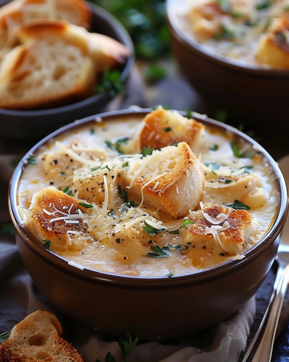 Crock Pot Creamy Chicken Parmesan Soup