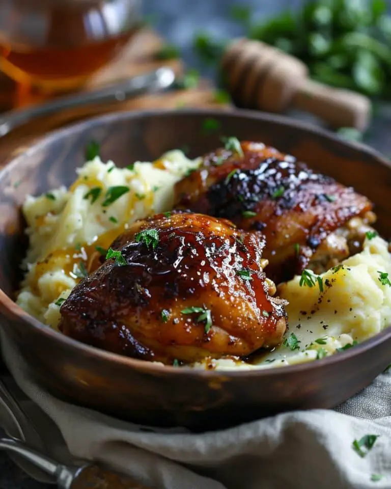 Healthy Chipotle Honey Chicken Thighs with Smoked Gouda Mashed Potatoes