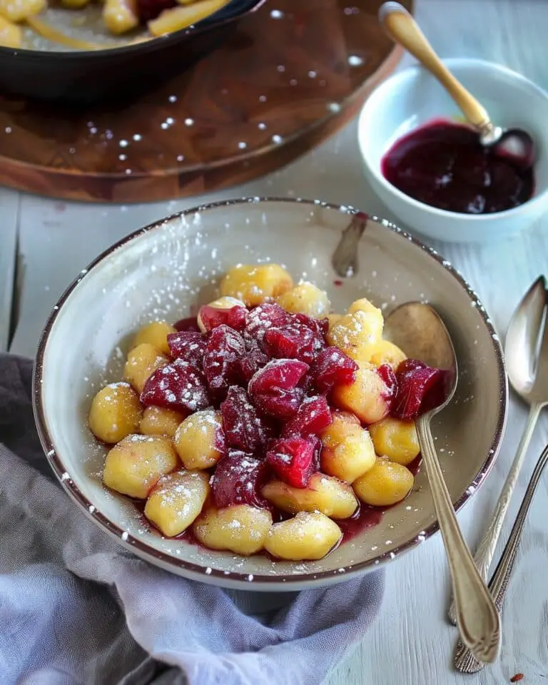 weet Gnocchi with Damson Plum & Apple Compote