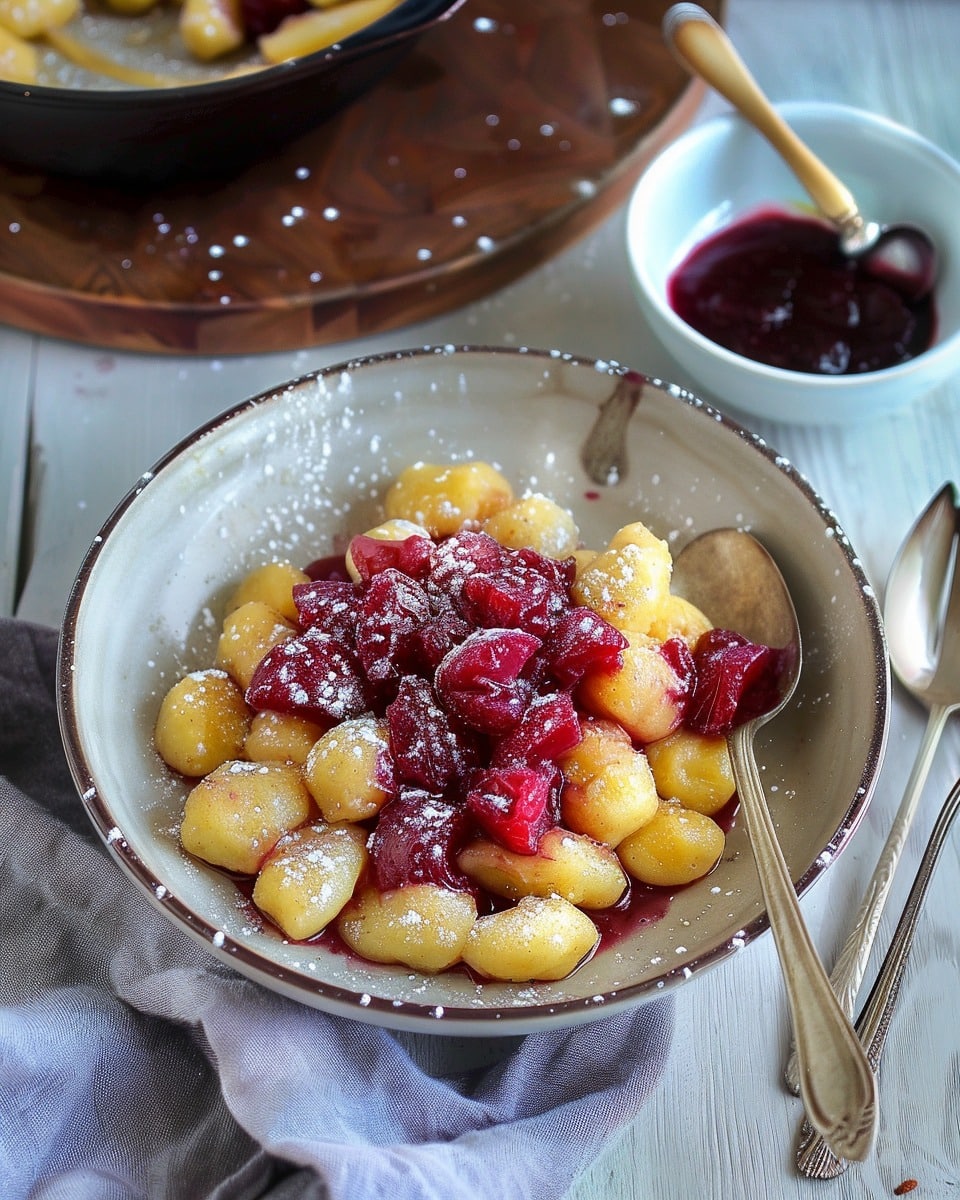 weet Gnocchi with Damson Plum & Apple Compote