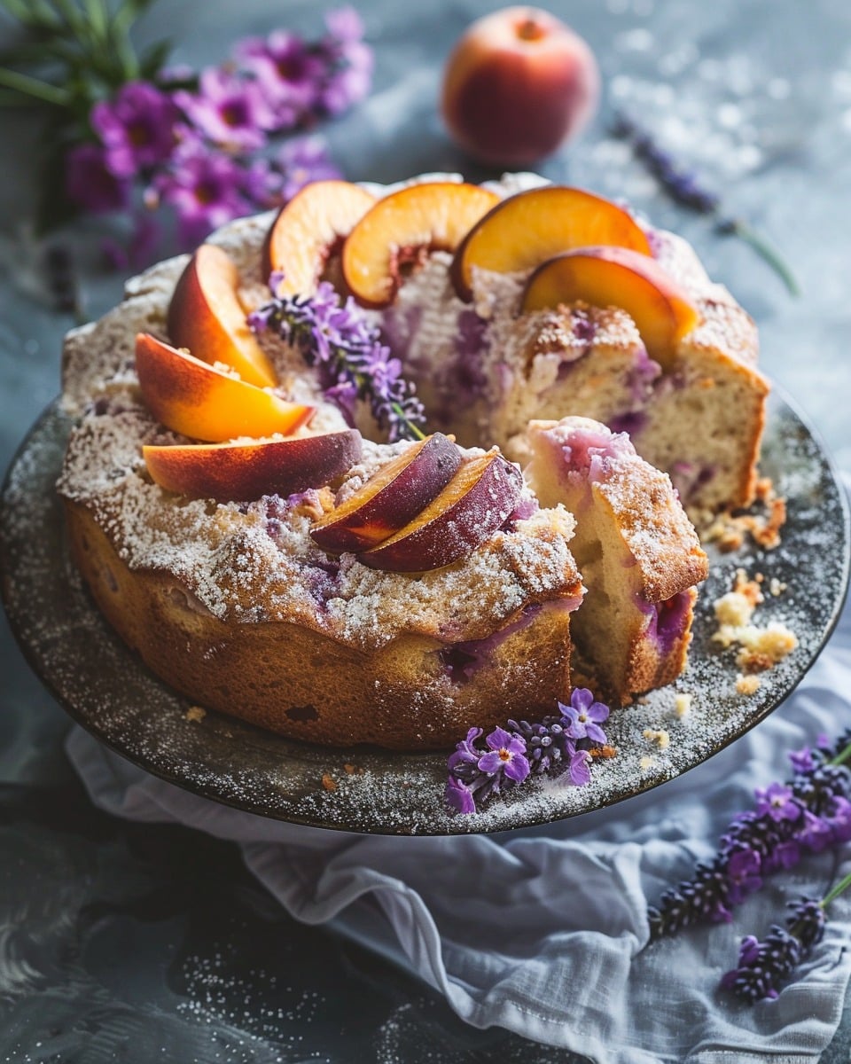 Lavender Peach Cake