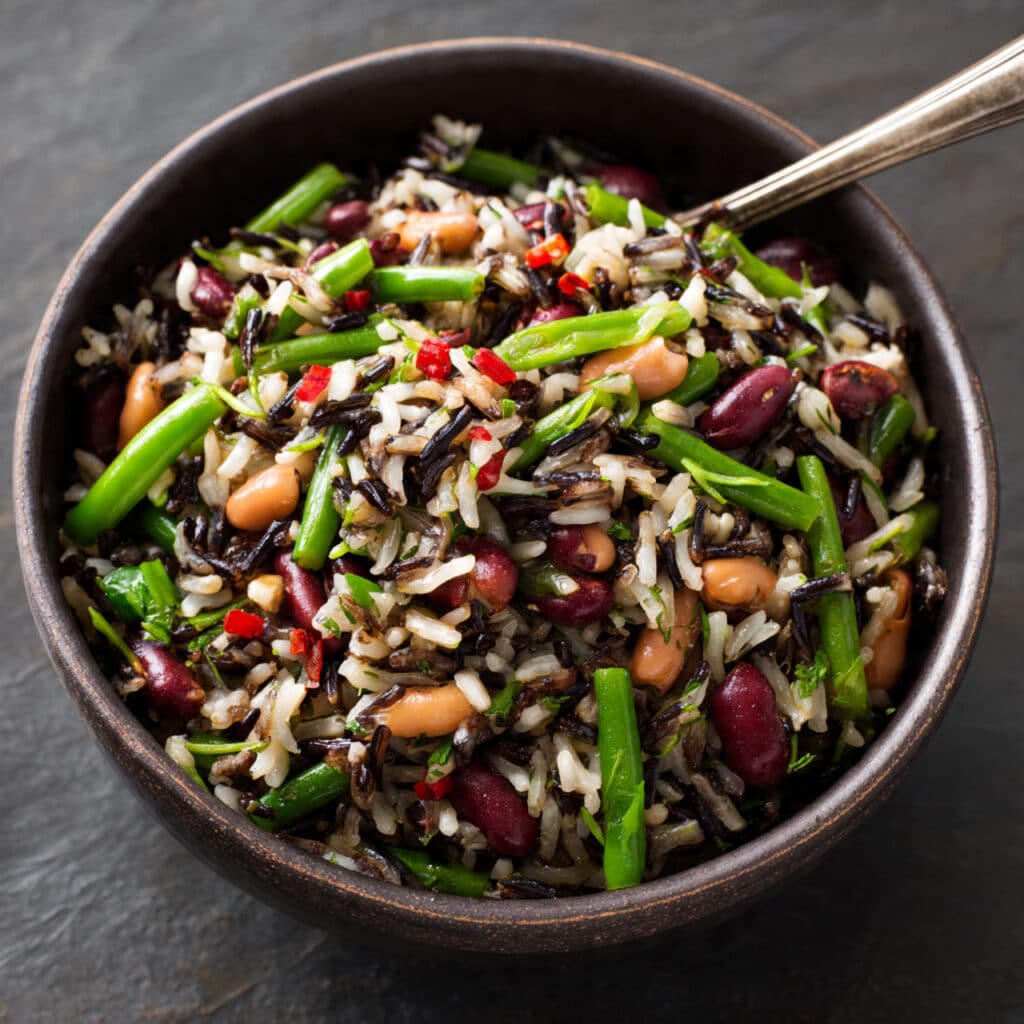 Three Bean Wild Rice Salad