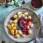 weet Gnocchi with Damson Plum & Apple Compote