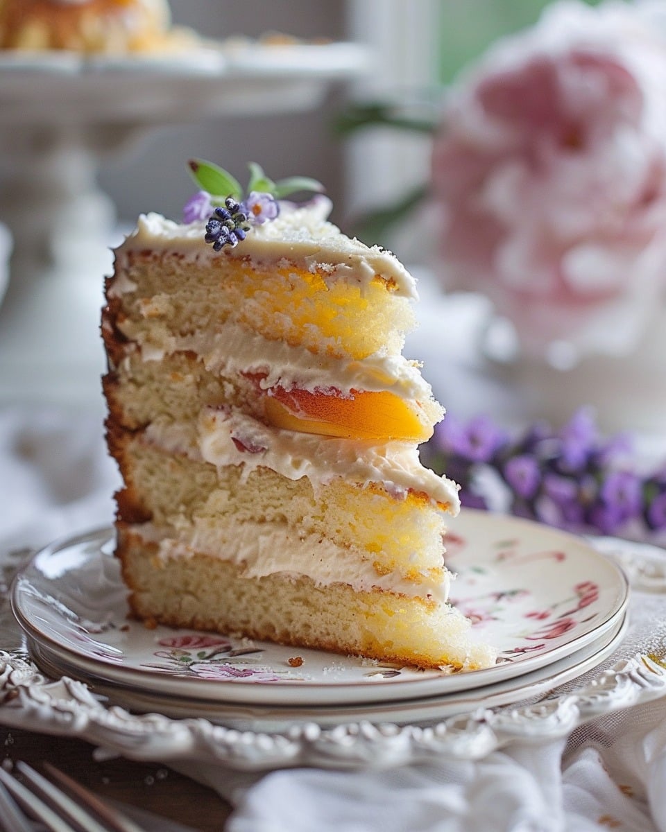 Lavender Peach Cake