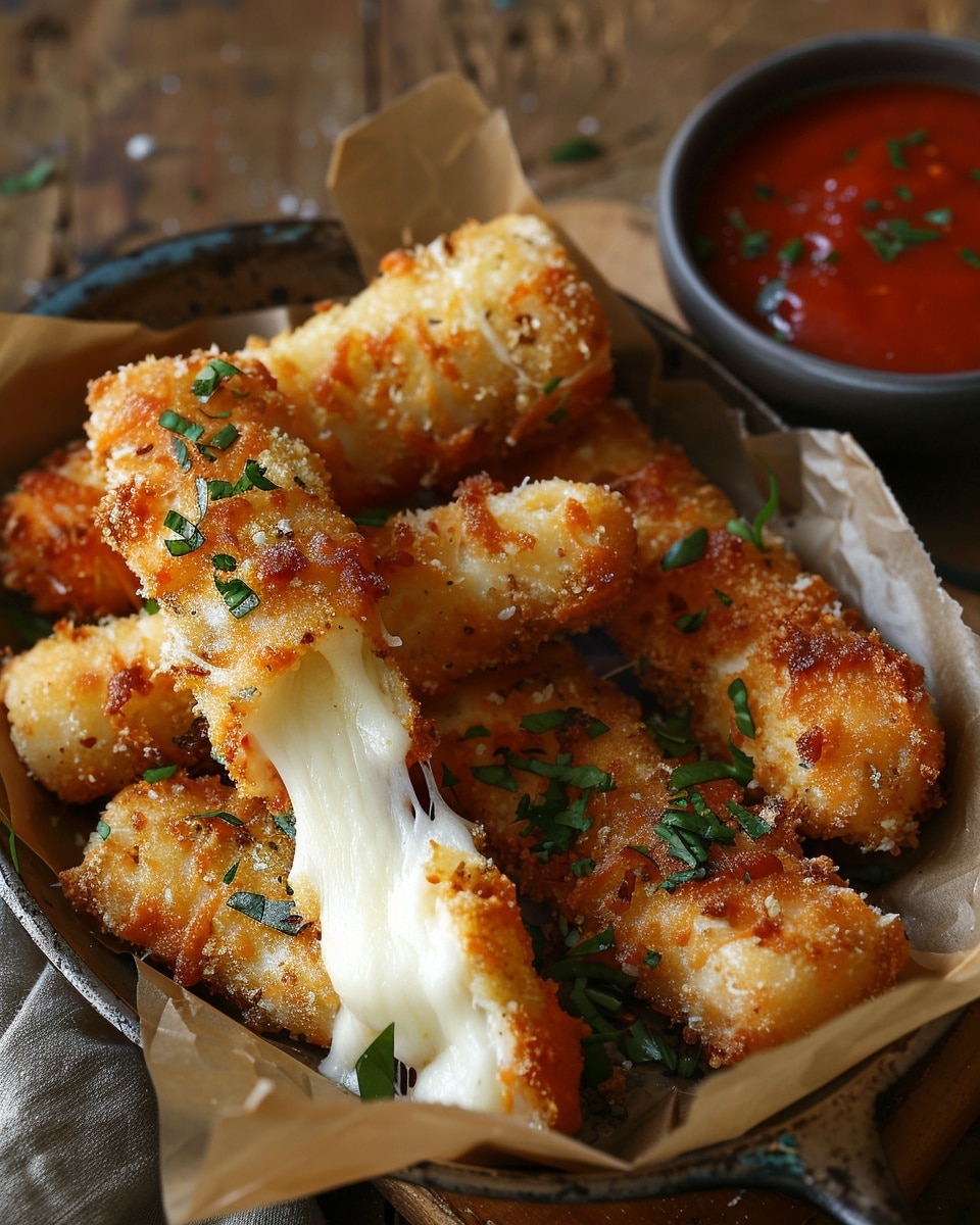 Crispy Nashville Hot Mozzarella Sticks