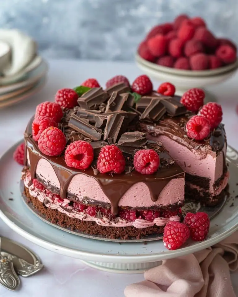 Heavenly Raspberry Chocolate Mousse Cake