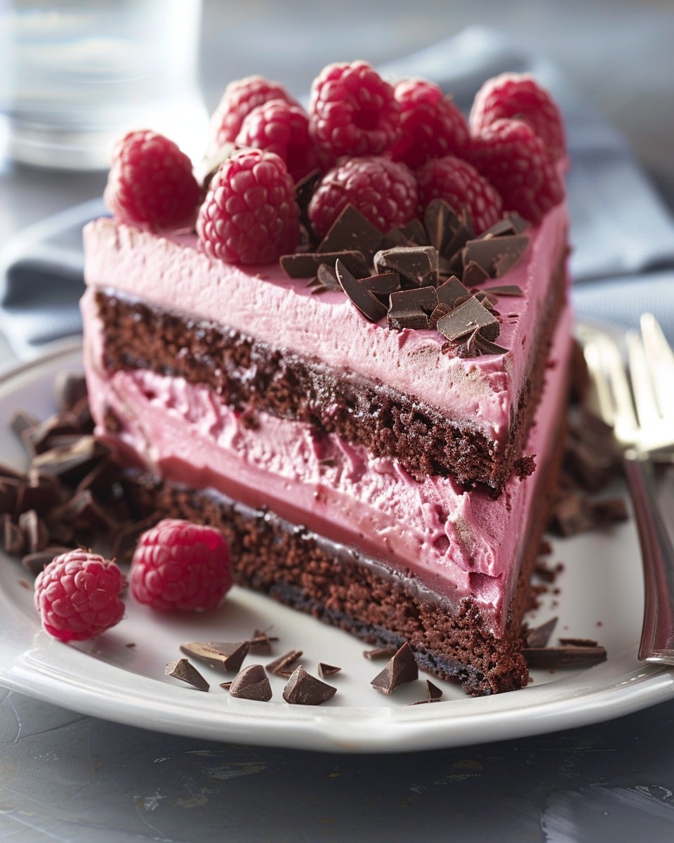 Heavenly Raspberry Chocolate Mousse Cake