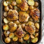 One Pan Garlic Roasted Chicken and Baby Potatoes