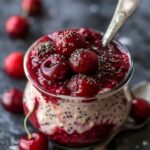 Healthy Overnight Oats with Cherry Chia Seed Jam