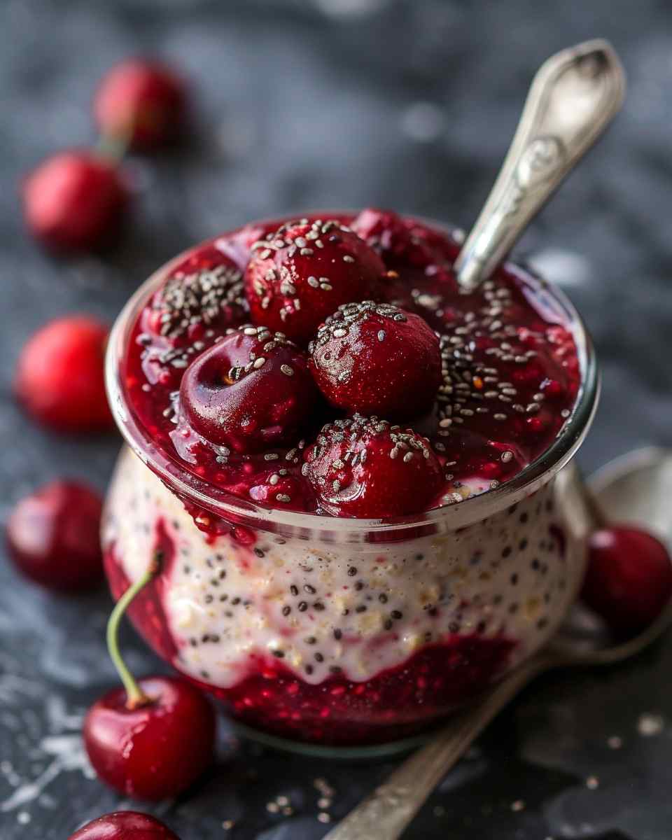 Healthy Overnight Oats with Cherry Chia Seed Jam 5 Healthy Overnight Oats with Cherry Chia Seed Jam
