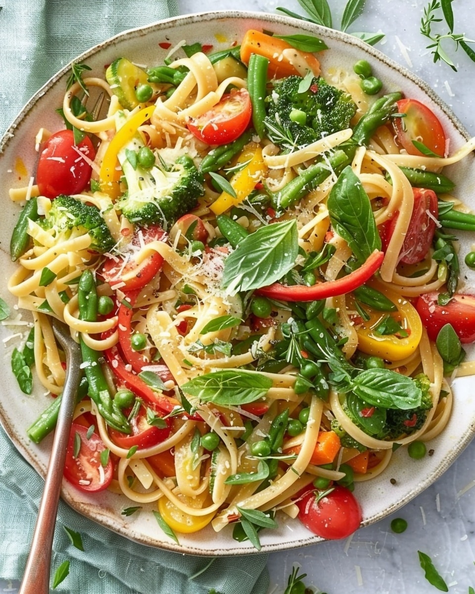 Vegetarian Pasta Primavera For Dinner