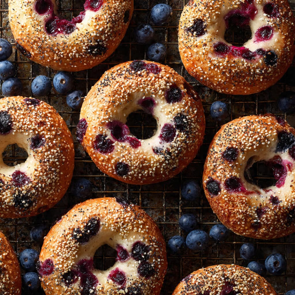 Homemade Blueberry Bagels