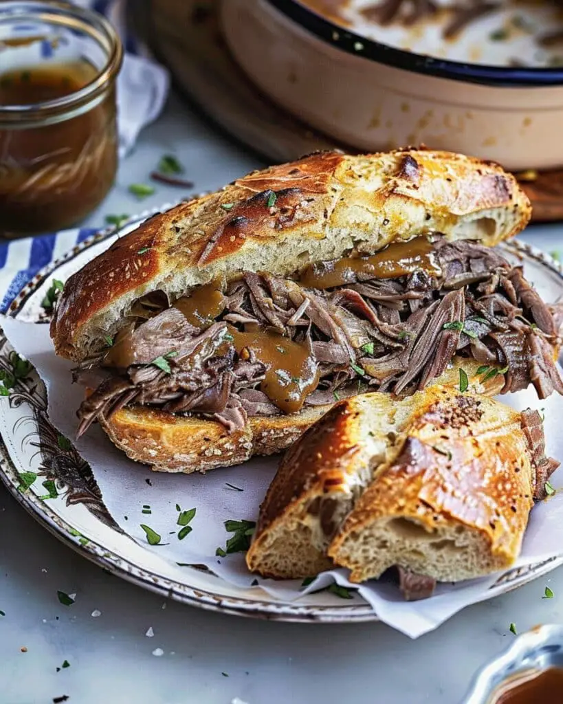 Slow-Braised French Dip Sandwich