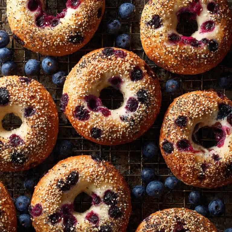 Homemade Blueberry Bagels