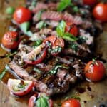 Grilled Flank Steak Caprese with Balsamic Dressing
