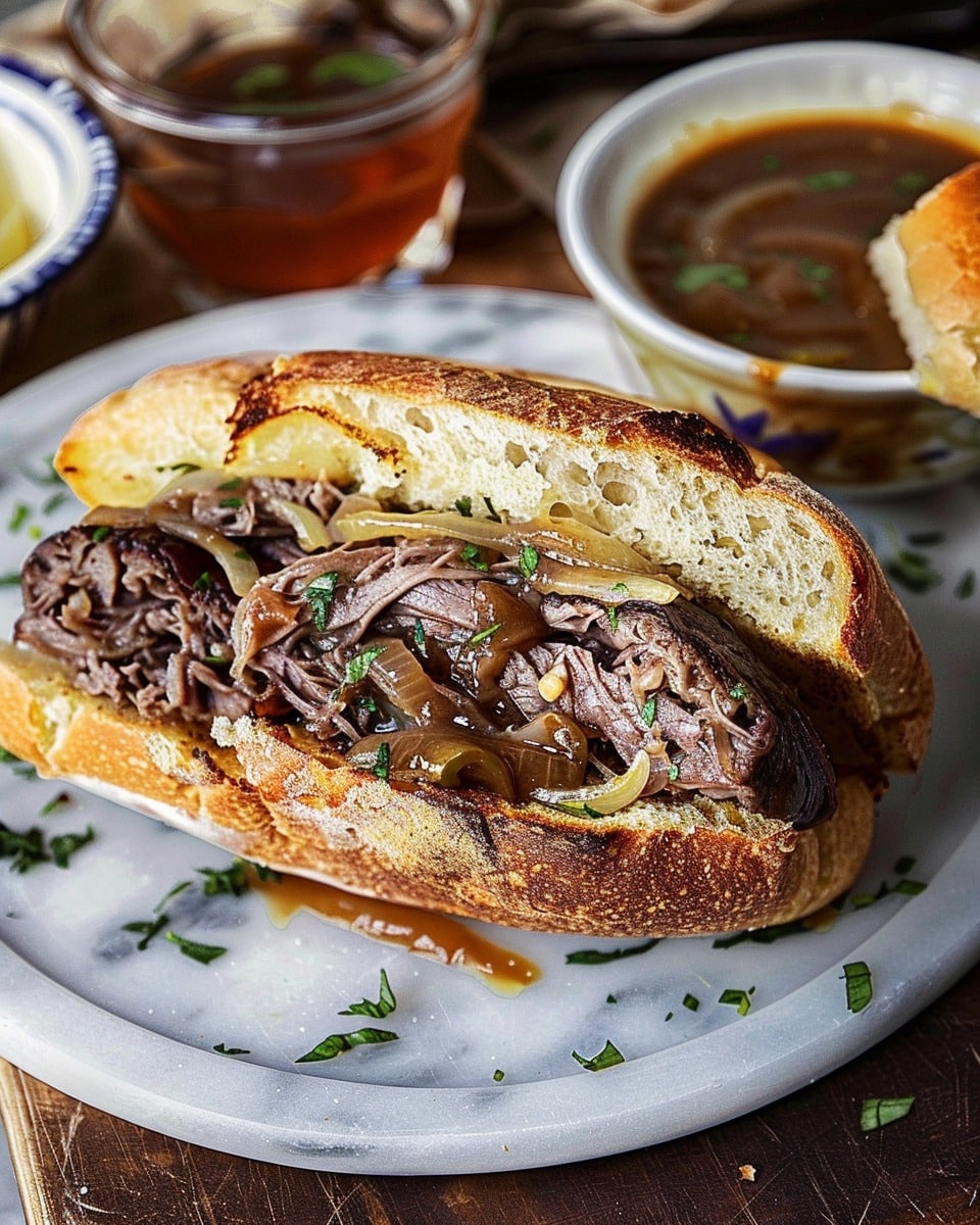 Slow-Braised French Dip Sandwich