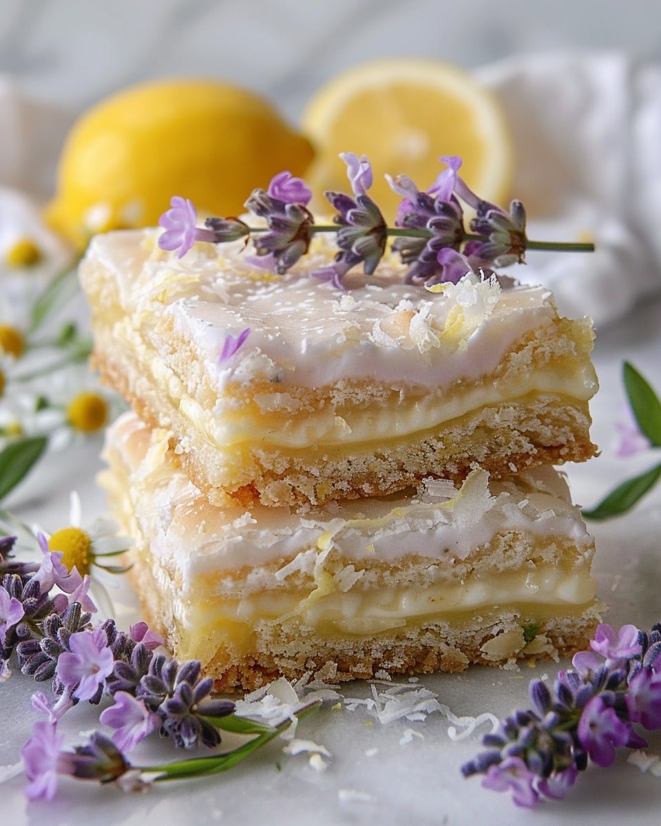 Soft Lavender Lemon Dessert Bars for Spring