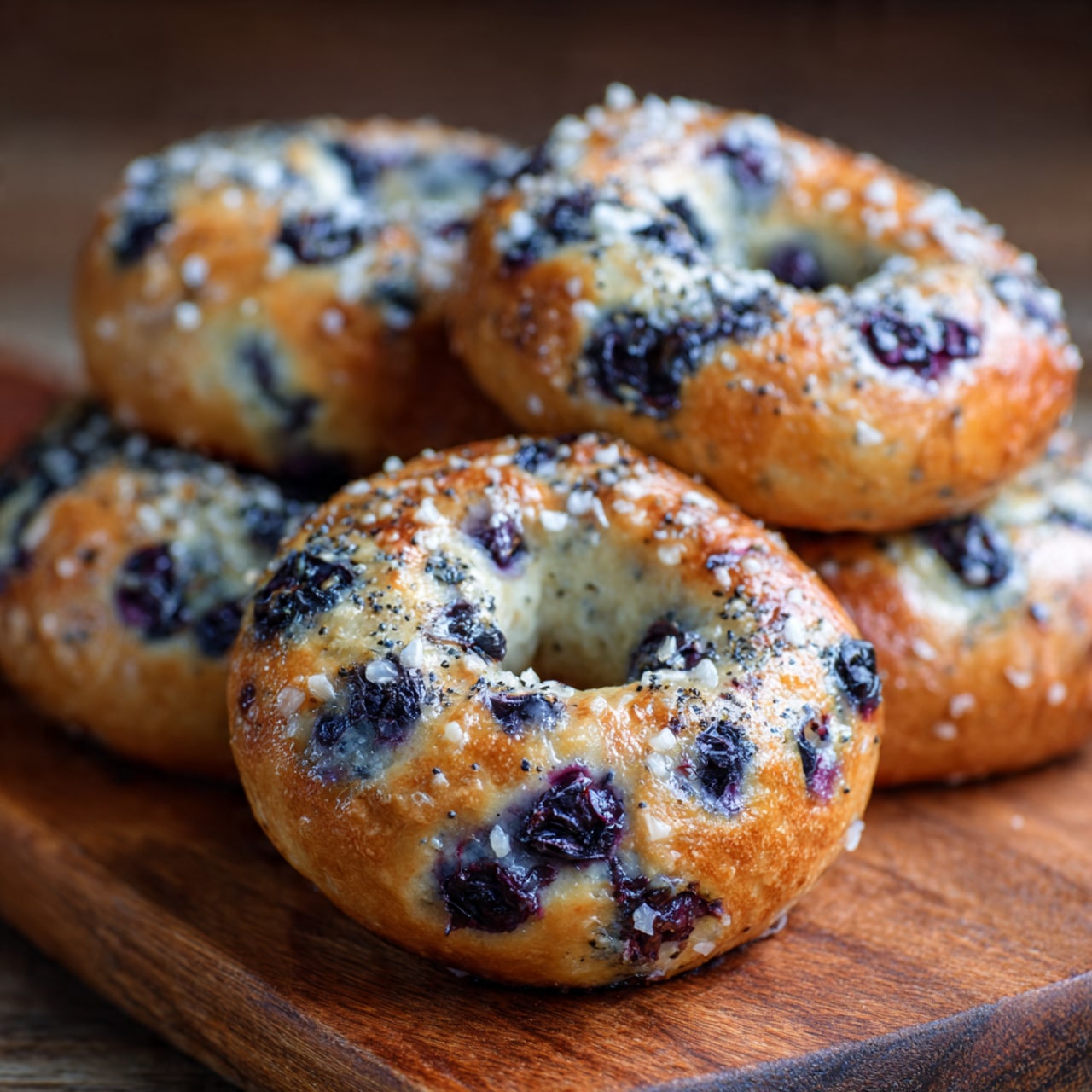 Homemade Blueberry Bagels
